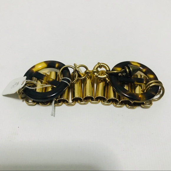 Gold/Tortoise Shell Artisan Bracelet - Picture 3 of 4
